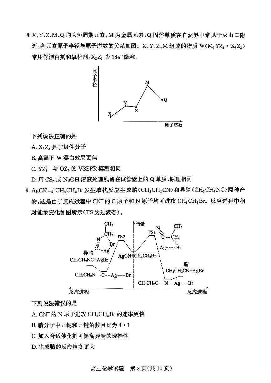 山东省滨州市2025-2026学年高三上学期末化学试题含答案第3页