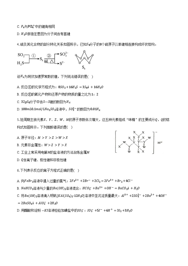 安徽省滁州市定远县育才学校2025-2026学年高三上学期1月月考化学试卷（含答案）第2页