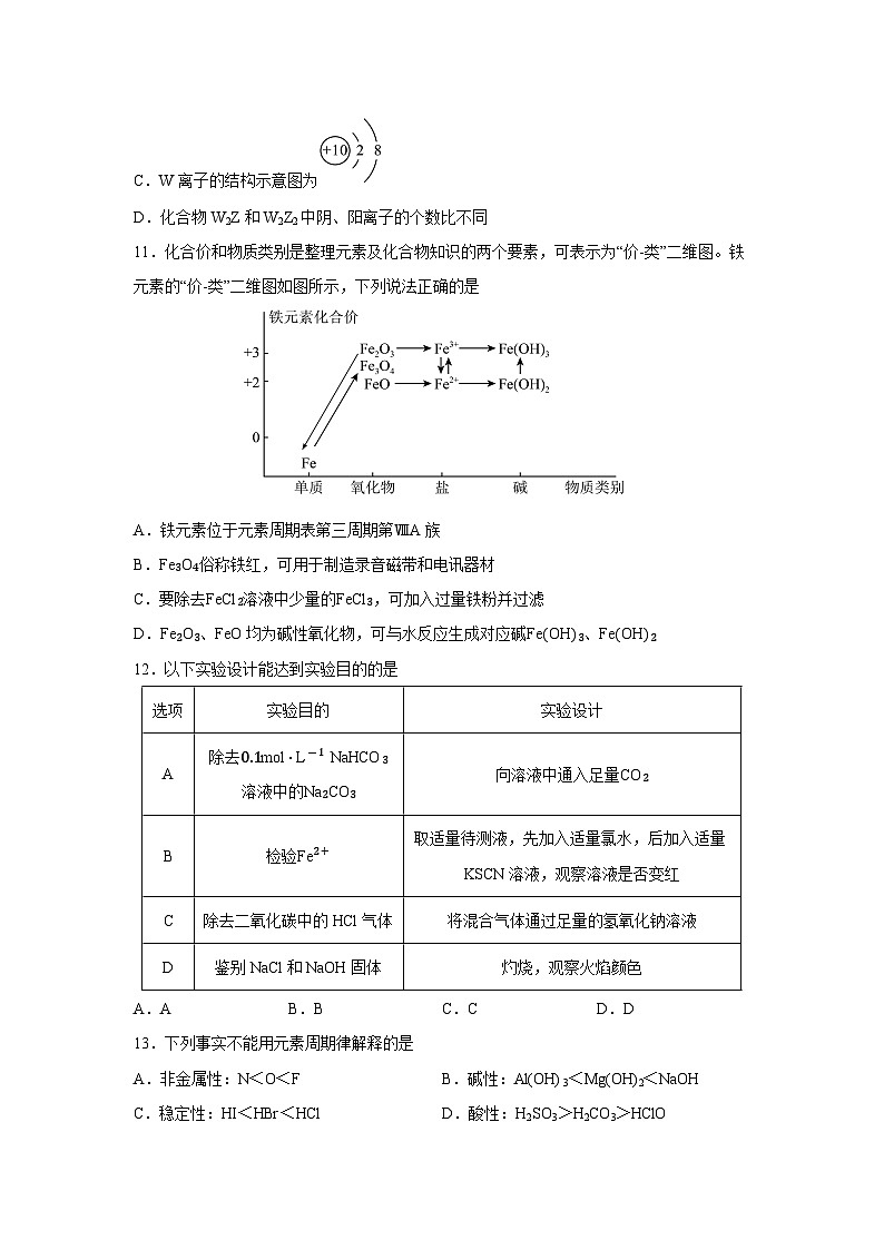 2024-2025学年黑龙江省哈尔滨市南岗区第七十三中学校高一上学期1月期末化学试卷（学生版）第3页
