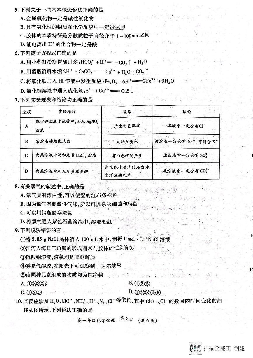 河南省南阳市2024-2025学年高一上学期12月月考化学试题（无答案）第2页