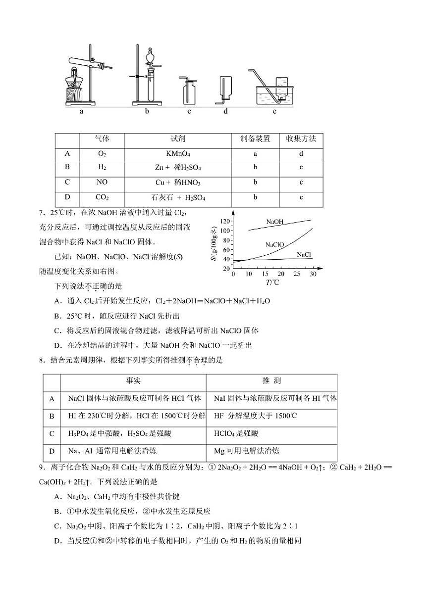 2025-2026下年北京北师大二附中高一上学期期末化学（含答案）试卷第2页