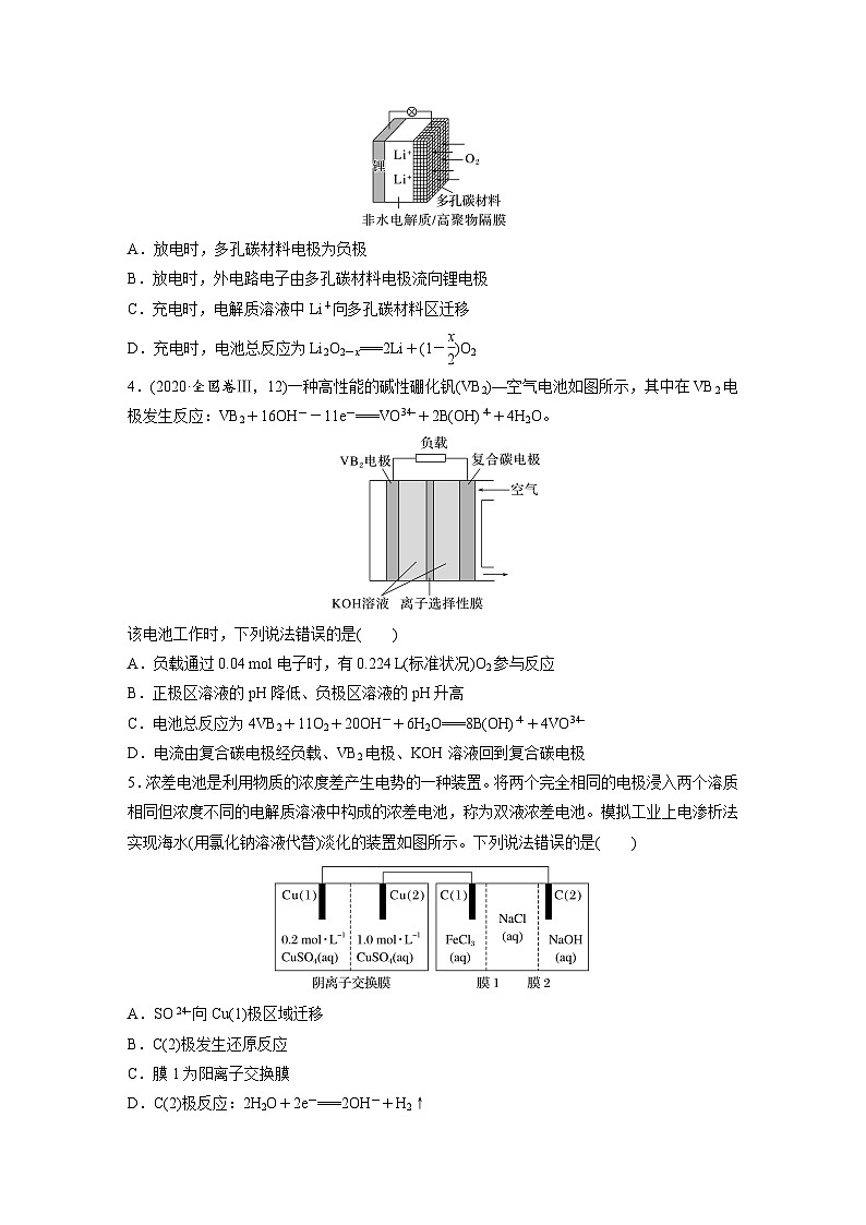 2026高三化学（人教版）一轮复习试题　第十章　第41练　新型化学电源分类突破【含答案】第2页