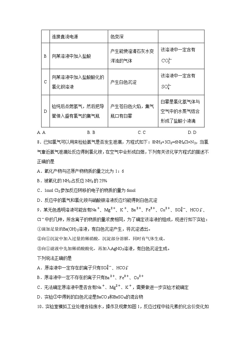 【化学】山东省济南市2024-2025学年高一上学期期末考试模拟试题（学生版）第3页