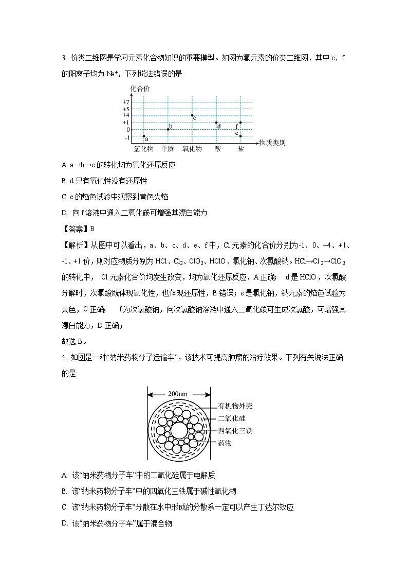 【化学】山东省济南市2024-2025学年高一上学期期末考试模拟试题（解析版）第2页