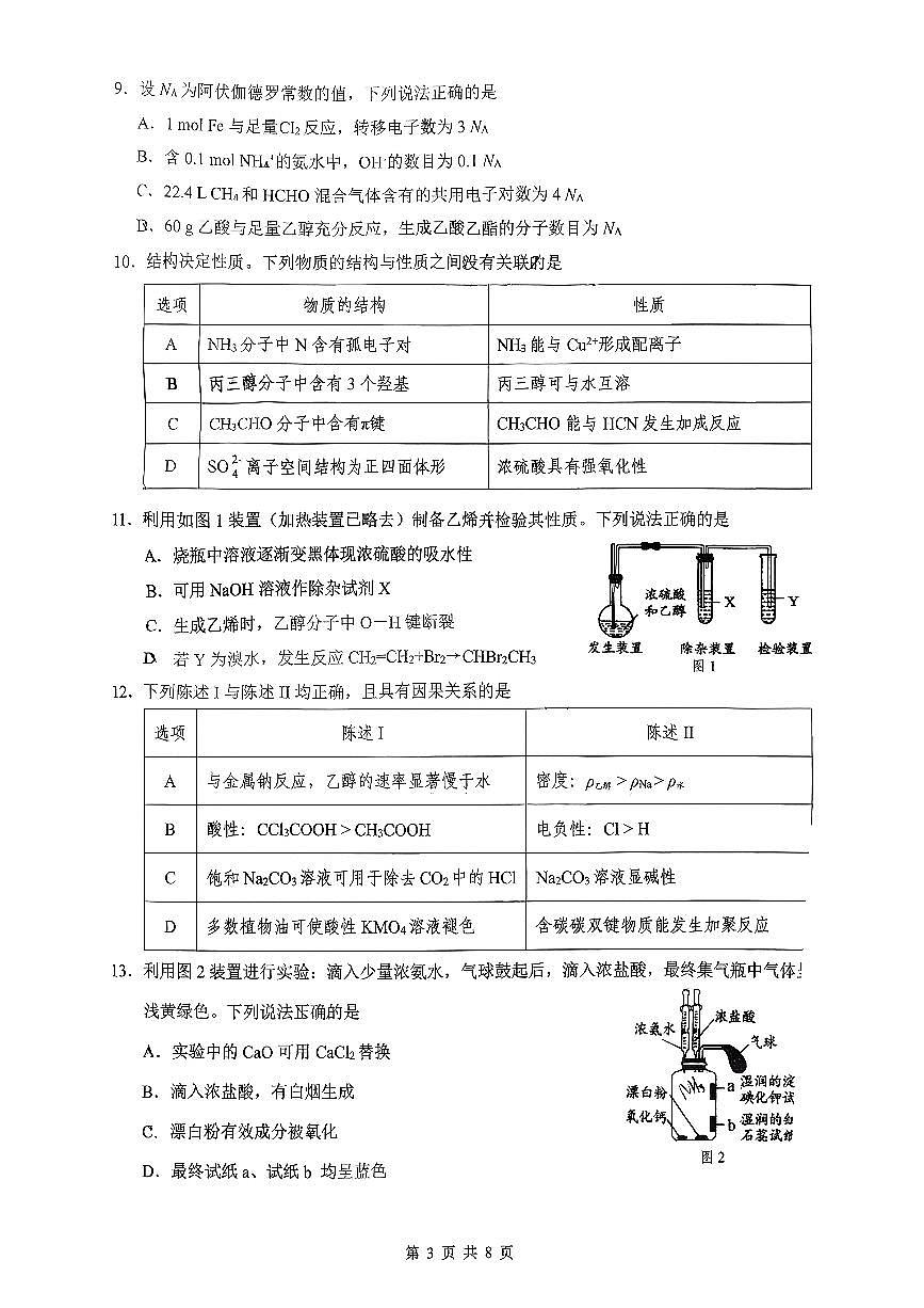 2026届广东省东莞市、揭阳市高三上学期期末调研考试 化学试题+答案第3页