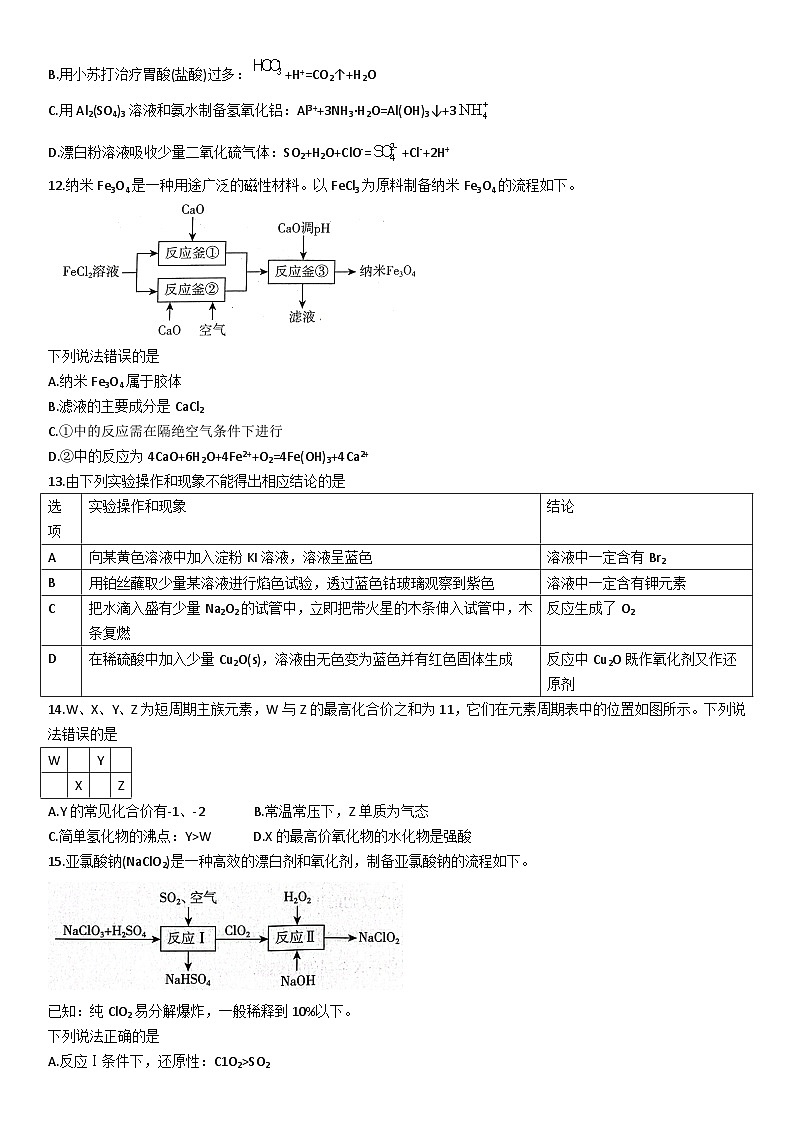 山东省临沂市2023-2024学年高一上学期1月期末考试化学试题 附解析第3页