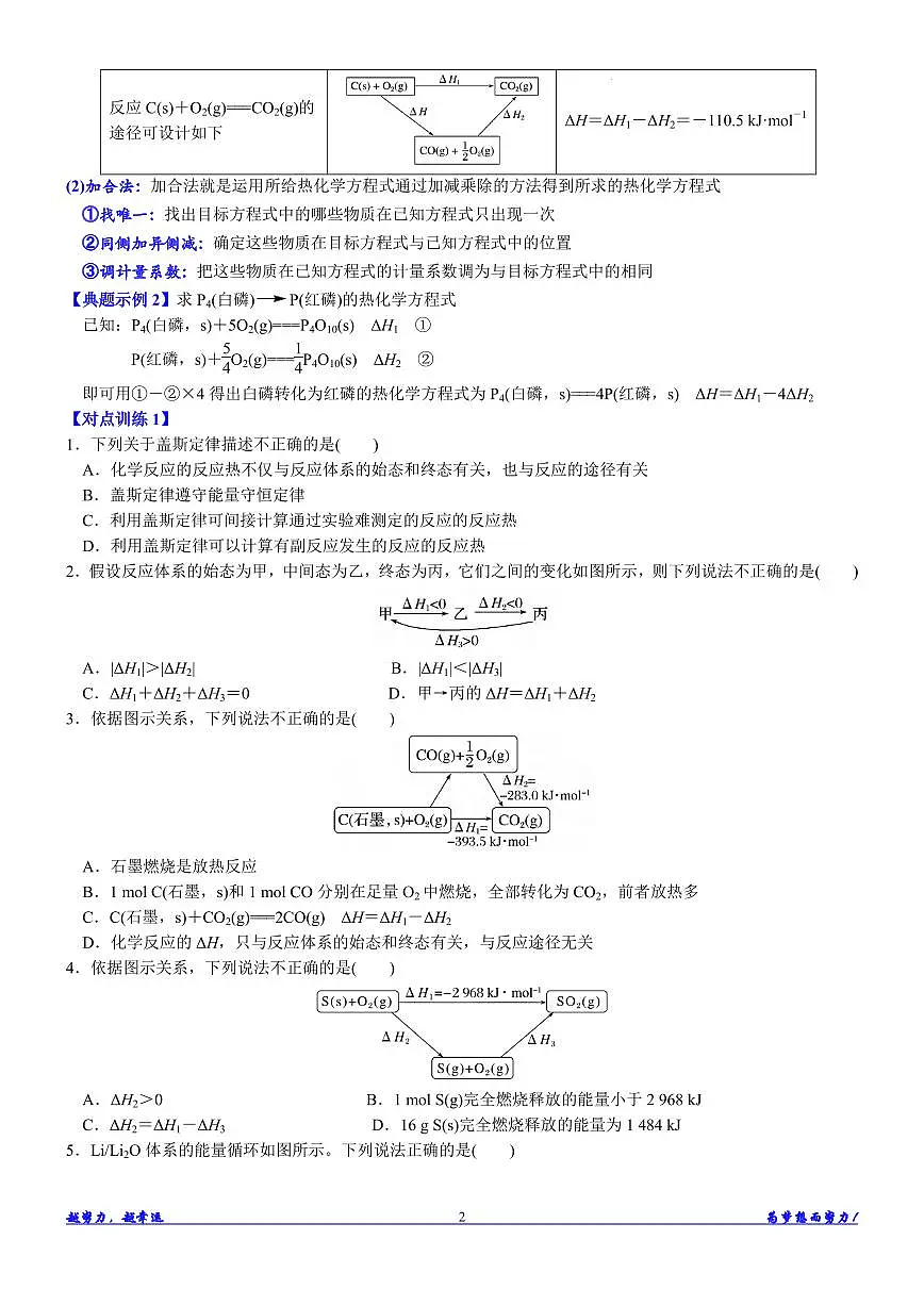 高考化学真题训练_反应热计算归类总结讲义（共16页）第2页