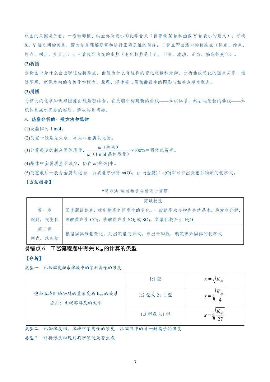 高考化工流程题易错点分析讲义知识清单（共31页）第3页