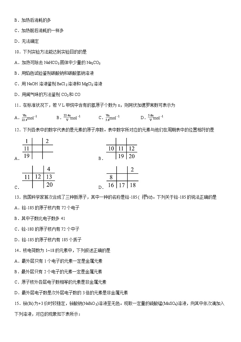 2024-2025学年吉林省白城市第一中学高一上学期1月期末考试化学试卷（学生版）第3页