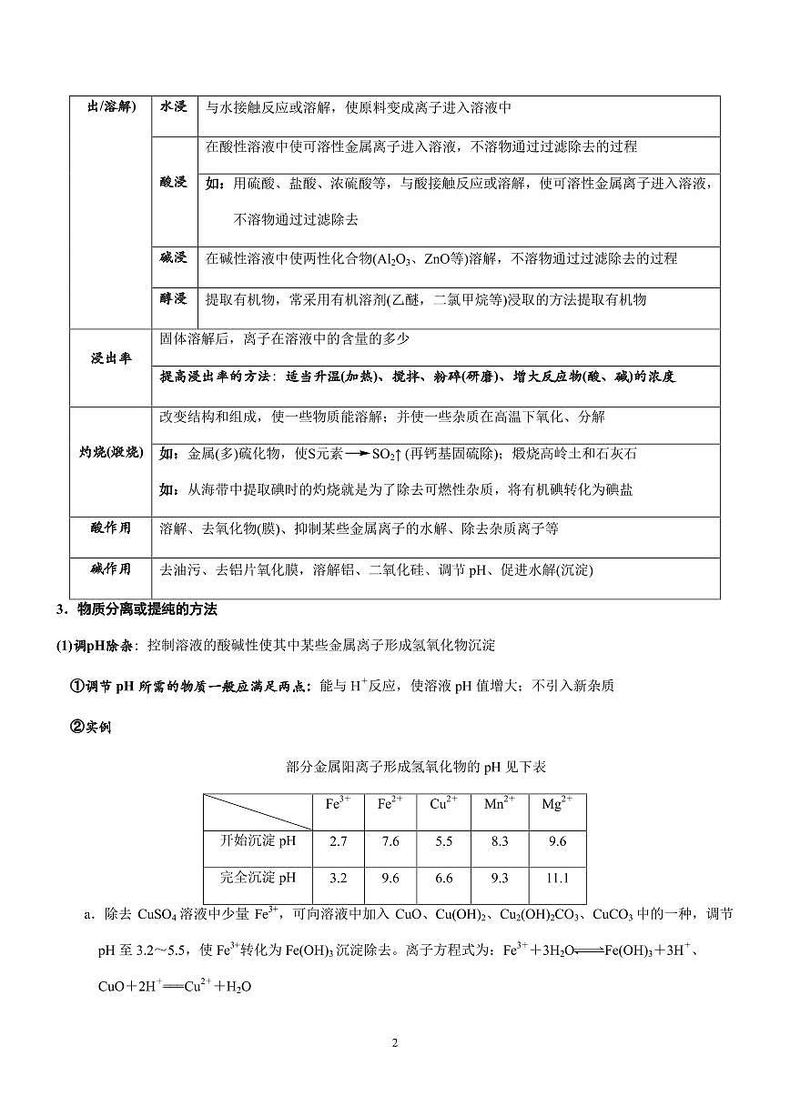2026届高三化学上学期无机化工流程微型化设计讲义含解析--2026届高三化学第2页