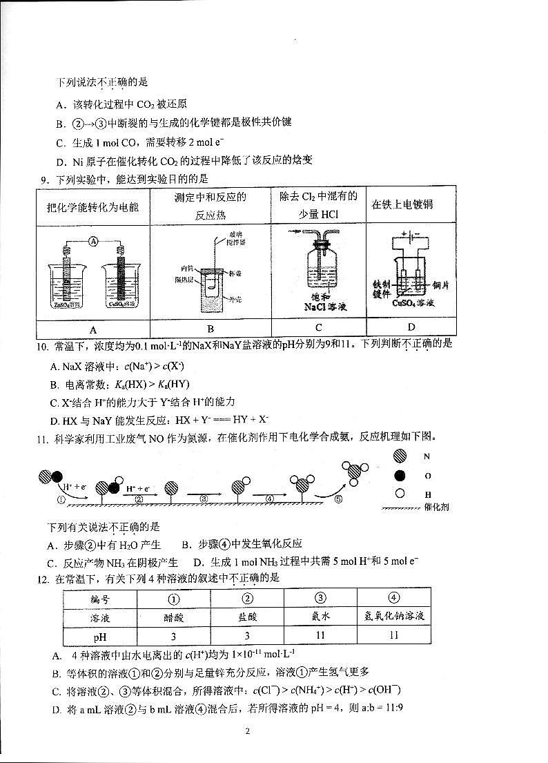 高二化学12月月考第2页