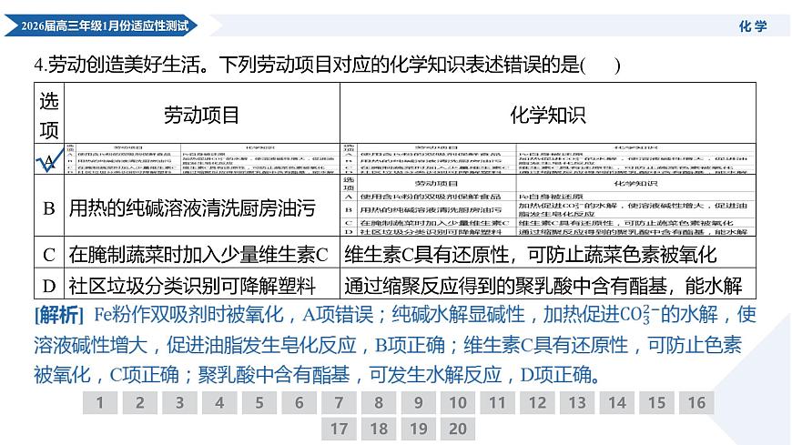 高三化学PPT课件(2026届高三年级1月份适应性测试)第7页