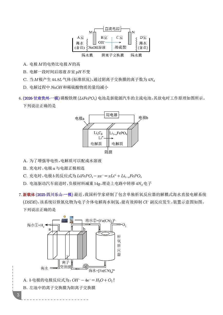 微专题 离子交换膜及其应用（学生版）第3页