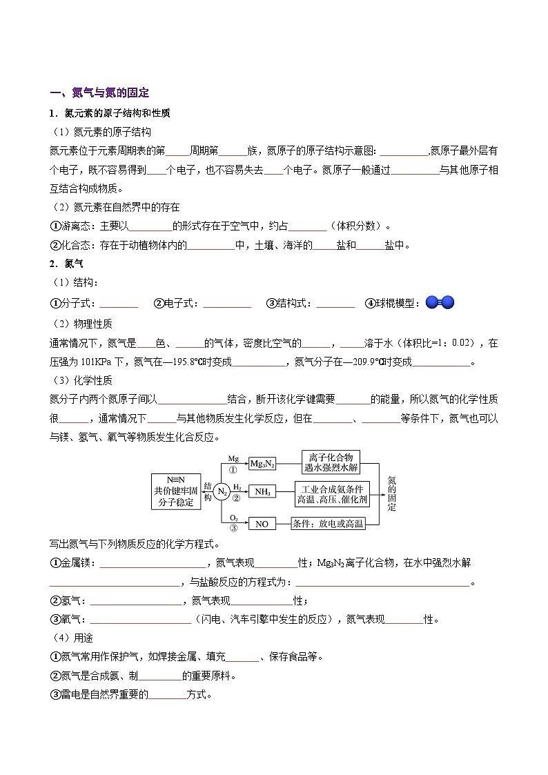 人教版2019化学必修第二册5.2.1 《氮和氮的氧化物》（原卷版）第3页