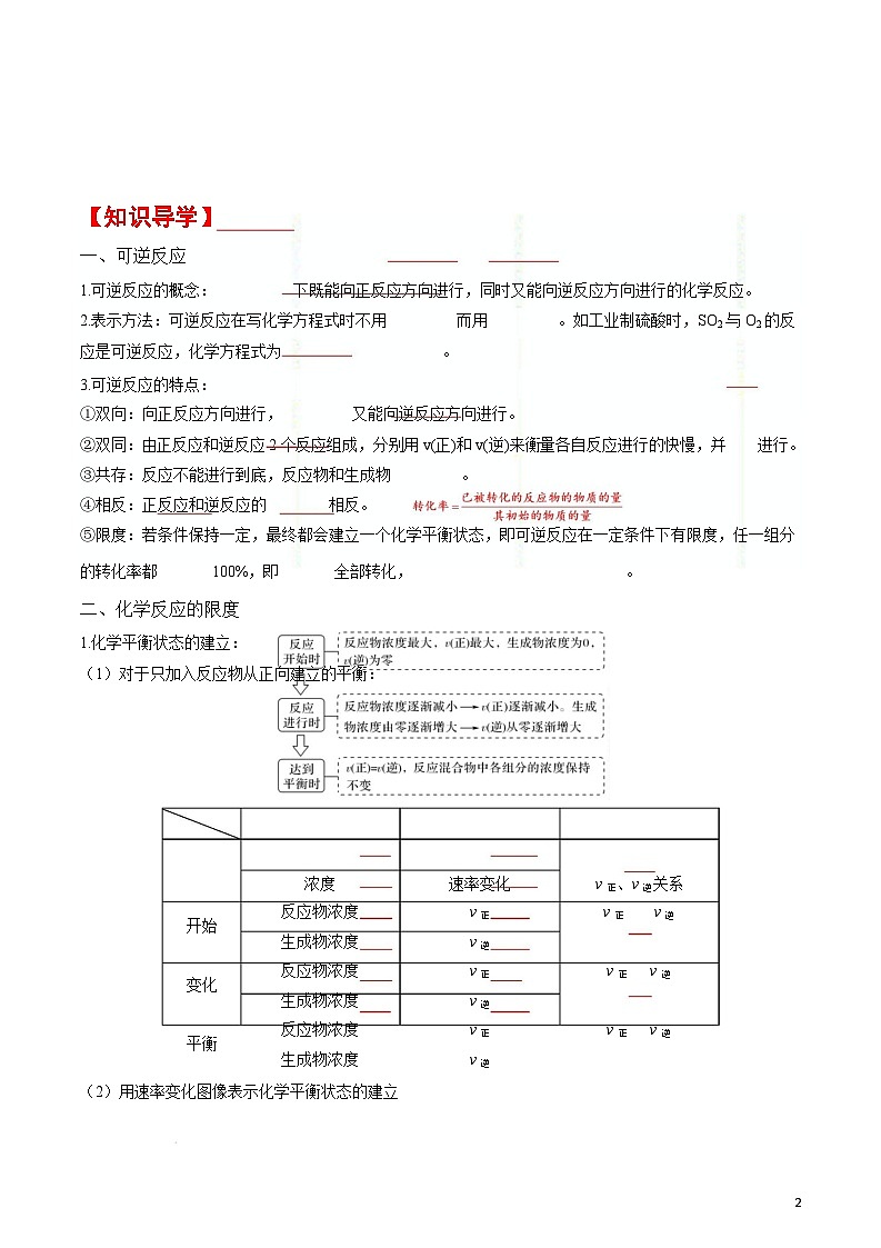 人教版2019化学必修第二册6.2.2《 化学反应的限度》（原卷版）第3页