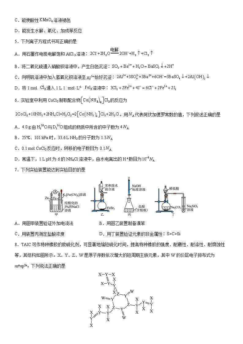 河北省秦皇岛市山海关区2025届高三下学期第二次模拟追补考试化学试卷（学生版）第2页