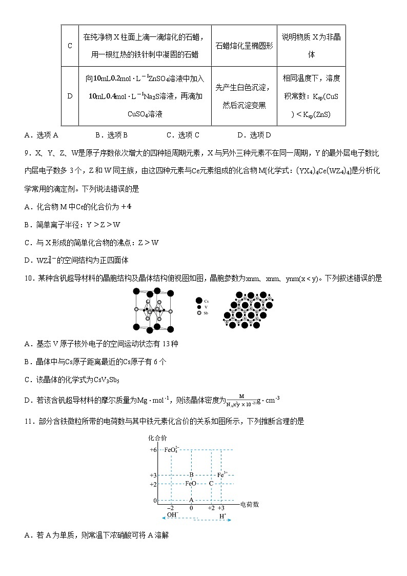 云南省保山市腾冲市第八中学2025届高三下学期二模考试(学生版) 化学试卷第3页