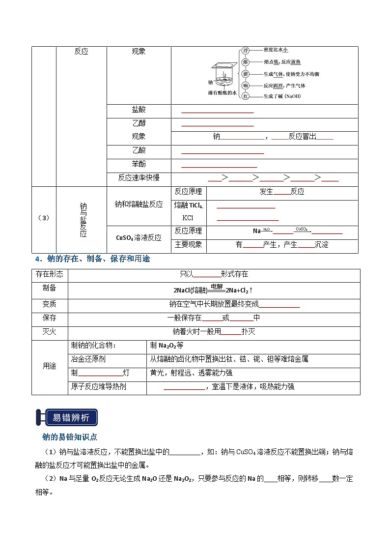 高考化学一轮-知识清单05 钠及其重要化合物（原卷版）第3页