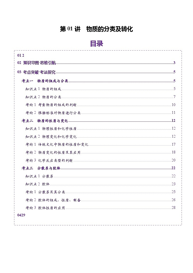 高考化学一轮-物质的分类及转化（讲义）（解析版）第1页