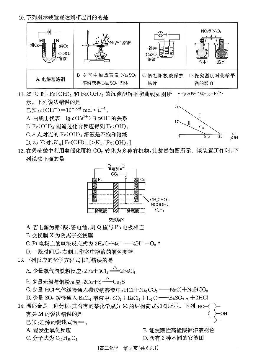 金太阳广东省2027届高二上学期1月期末联考248B化学试卷（含答案）第3页