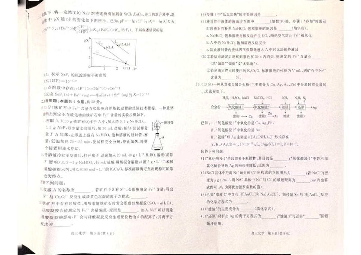 2025-2026学年河北省张家口市高三上学期期末考试化学试题（含解析）第3页