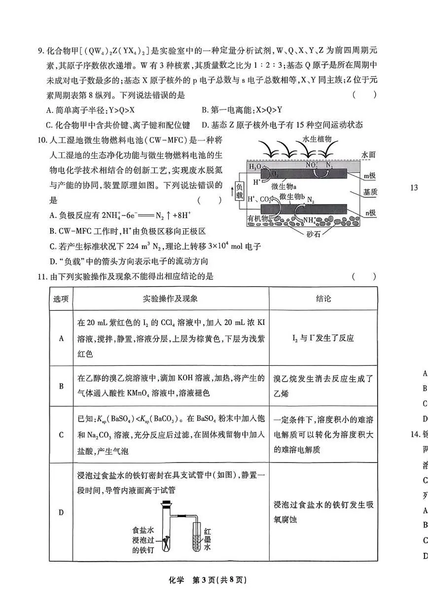 2026届河北省衡水市第二中学高三上学期模拟预测化学试题（含解析）第3页