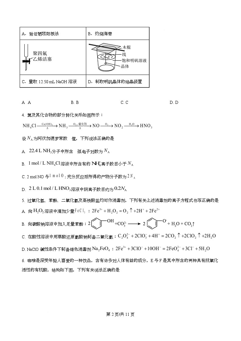 安徽省六校2026年元月高三素质检测考试化学  Word版无答案第2页