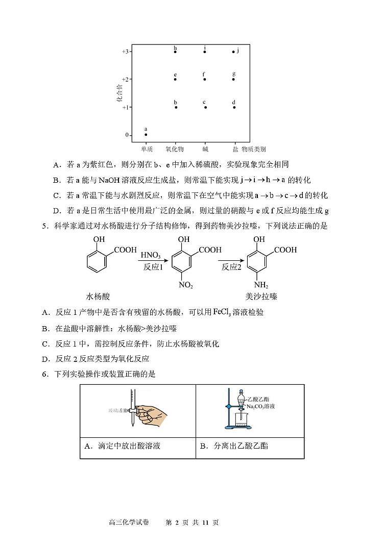 东北育才学校2026届高三下学期第六次模考化学试卷第2页