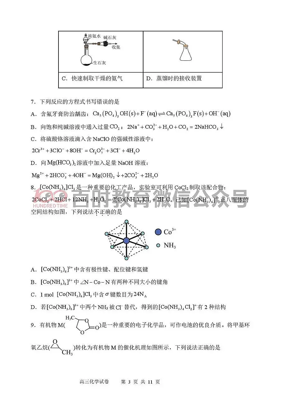 东北育才高三第六次模拟考试 化学第3页