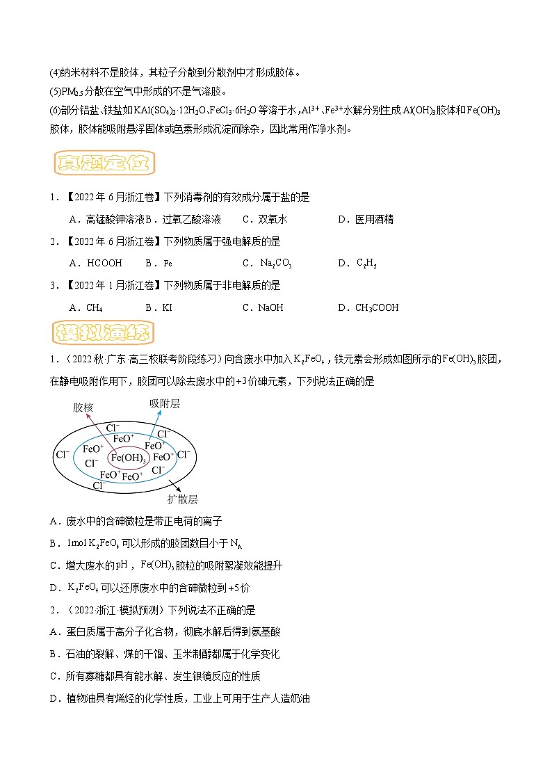 高考化学二轮复习核心考点讲与练专题一 物质的分类与转化（原卷版）第2页