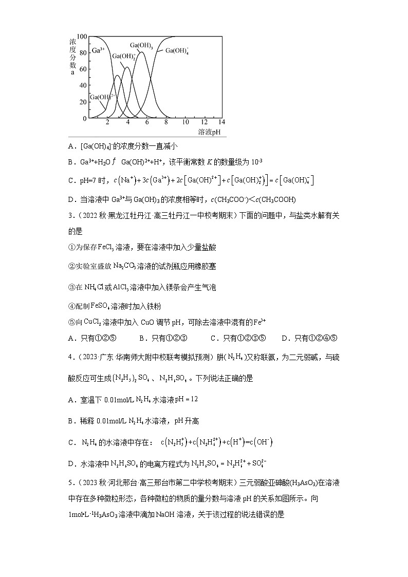 高考化学二轮复习核心考点讲与练专题十五 盐类的水解（专练）（原卷版）第2页