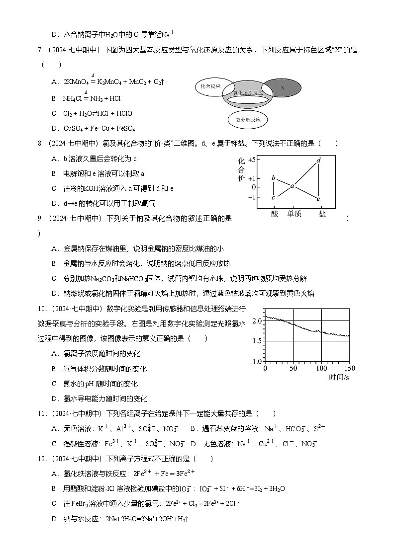 2024-2025广州市越秀区第七中学高一上学期期中化学试卷（题目版）-A4第2页