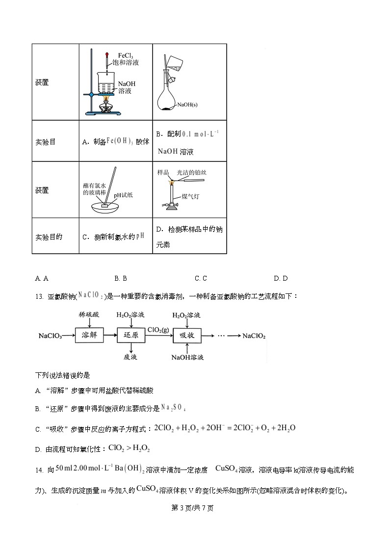 湖南永州市2025年下期2月期末高一化学试题  Word版无答案第3页