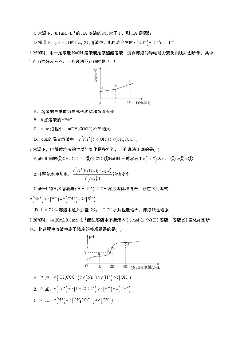 高考化学一轮复习考点课时巩固练习课时21 水的电离及溶液的酸碱性（含答案）第2页