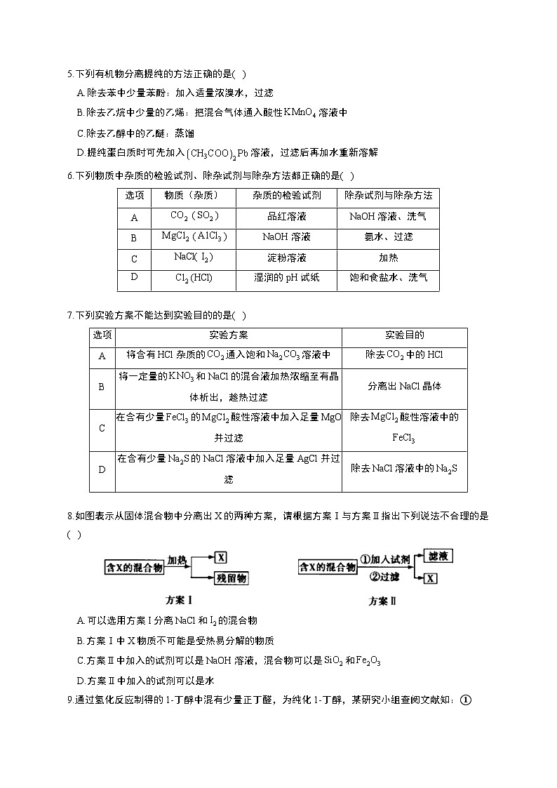 高考化学一轮复习考点课时巩固练习课时27 物质的分离、提纯（含答案）第2页