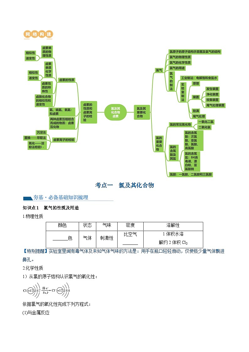 高考化学一轮复习考点讲练测第12讲 氯及其化合物（讲义）（原卷版）第3页