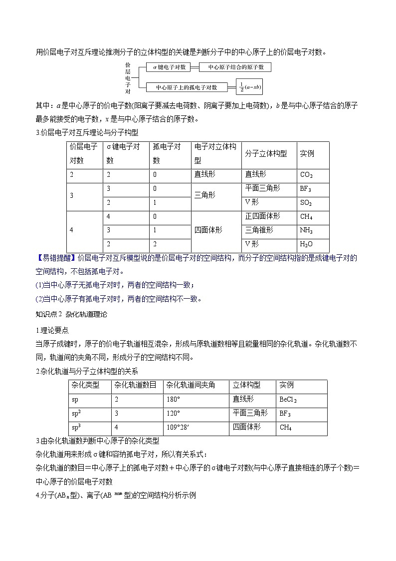高考化学一轮复习考点讲练测第19讲 分子结构与性质（讲义）（原卷版）第3页