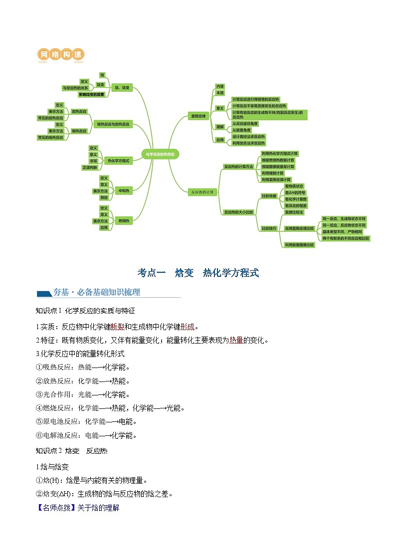 高考化学一轮复习考点讲练测第21讲 化学反应的热效应（讲义）（解析版）第3页