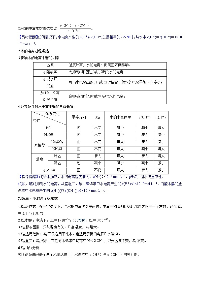 高考化学一轮复习考点讲练测第29讲 水的电离和溶液的酸碱性（讲义）（解析版）第3页