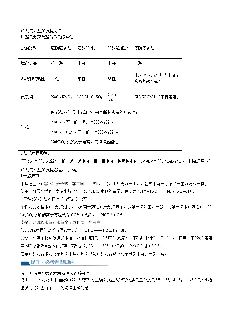 高考化学一轮复习考点讲练测第30讲 盐类水解（讲义）（原卷版）第3页