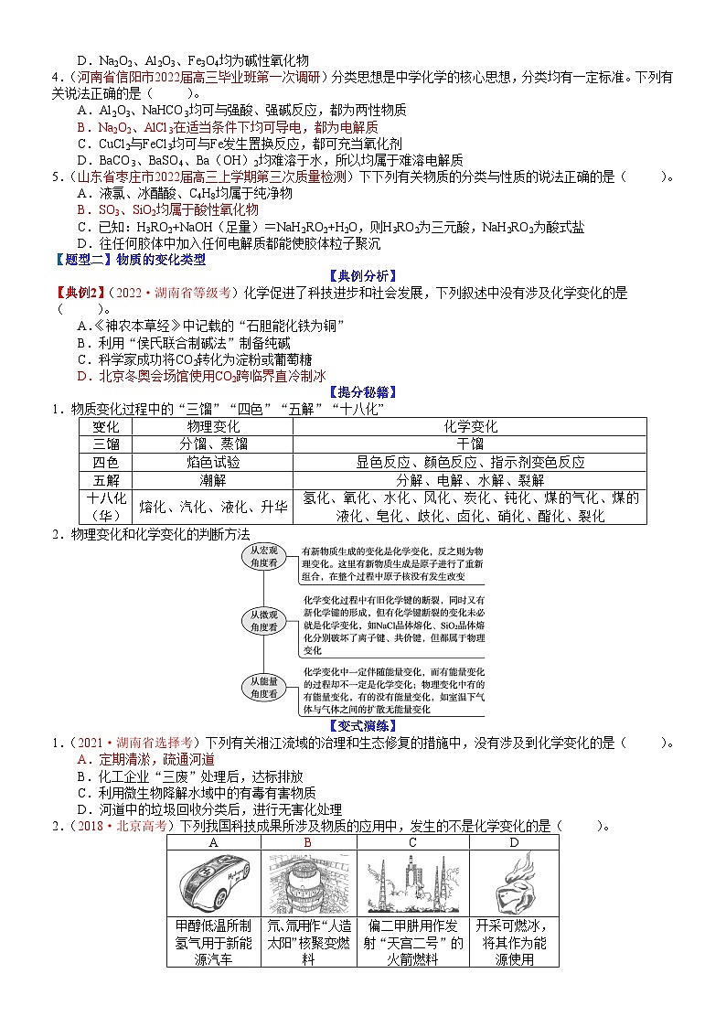 高考化学二轮热点题型归纳与变式演练专题01 物质的组成与分类　传统文化（学生版）第2页