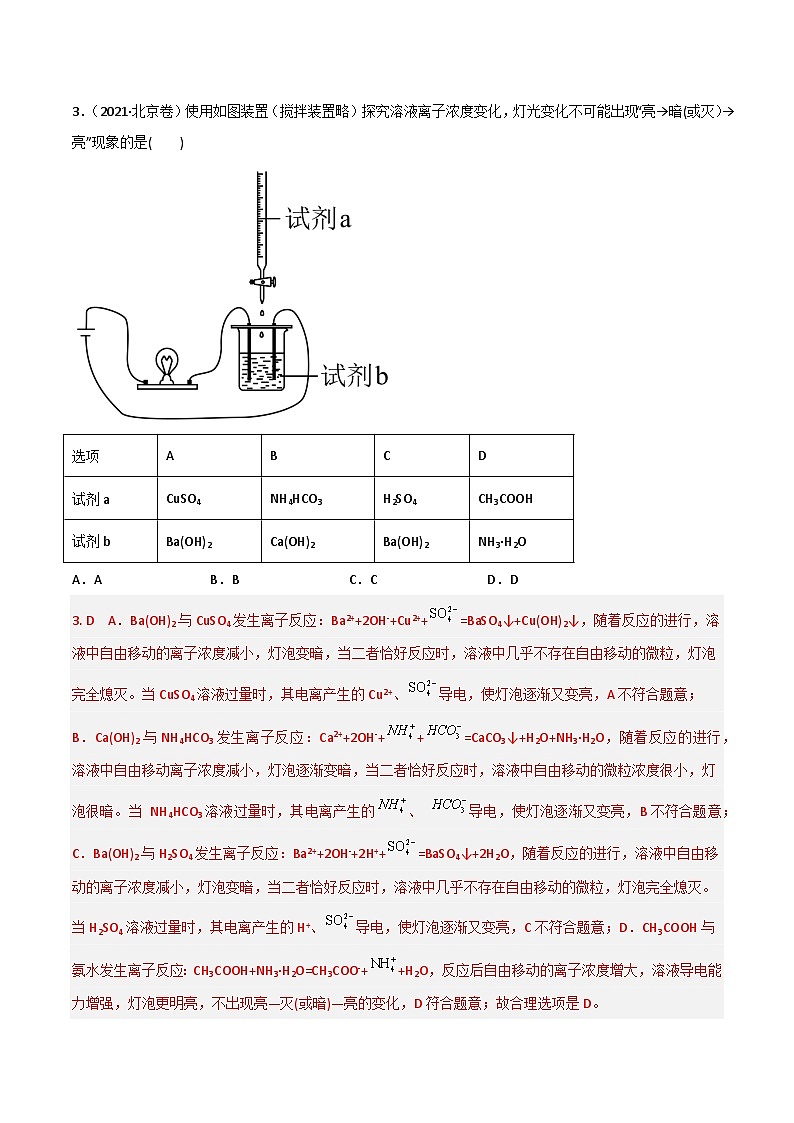 高考化学二轮复习高频考点练习7 离子检验与推断（解析版）第2页