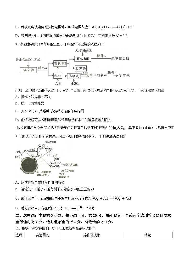 山东省潍坊市2022-2023学年高三下学期3月学科核心素养测评化学试题附答案第3页