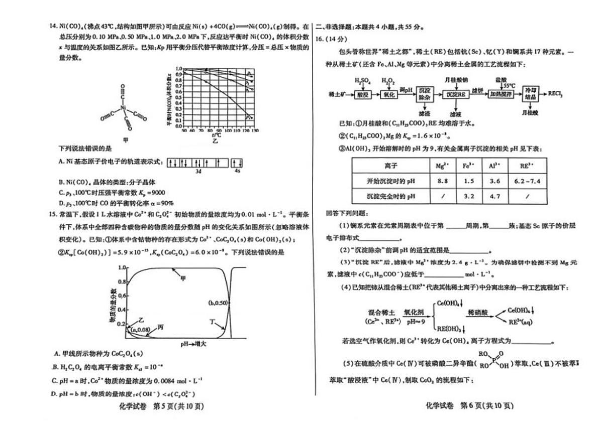 内蒙古包头市2026年高三下第一次模拟考试化学试卷（含答案）第3页