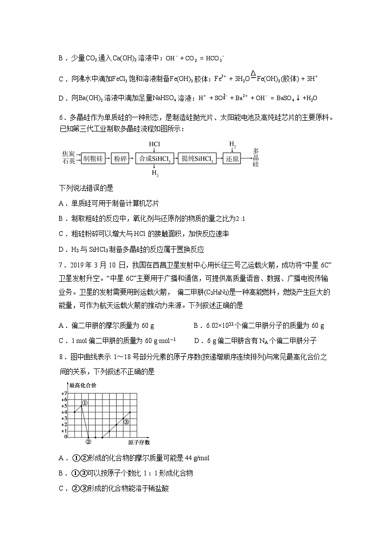 湖南常德市汉寿县第一中学2025-2026学年高一下学期2月阶段性检测化学试题含答案第2页