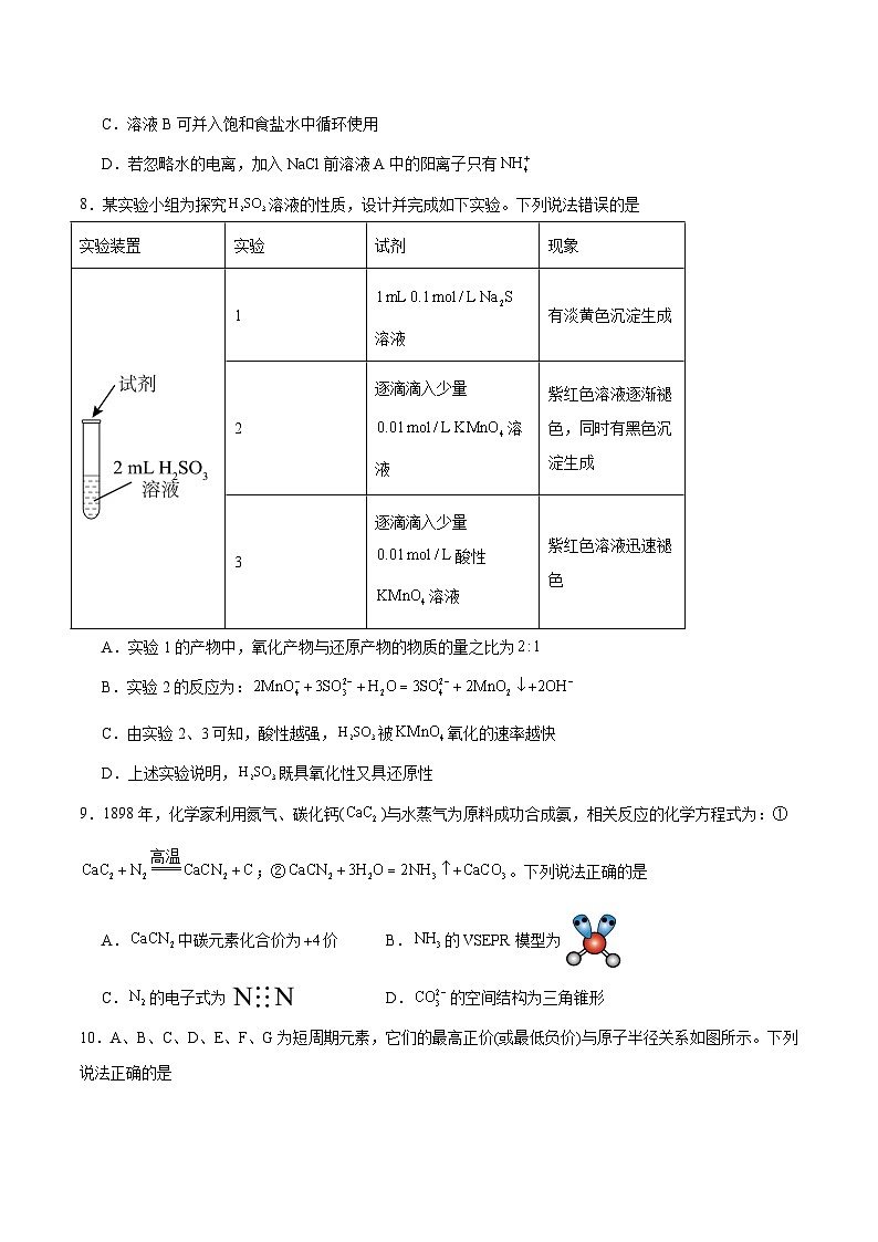 陕西省延安市2026届高三上学期模拟测试（一）化学试卷（Word版附答案）第3页