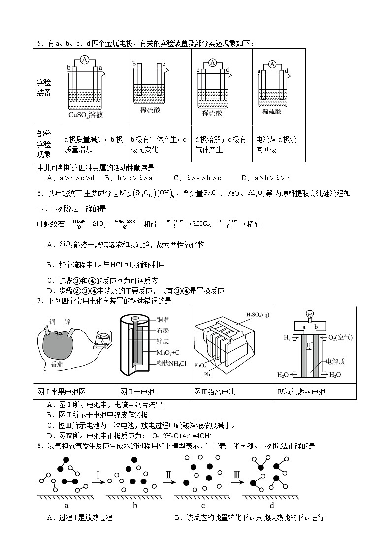 广东省汕头市潮南区某校高一下学期期中考试化学试题-A4第2页
