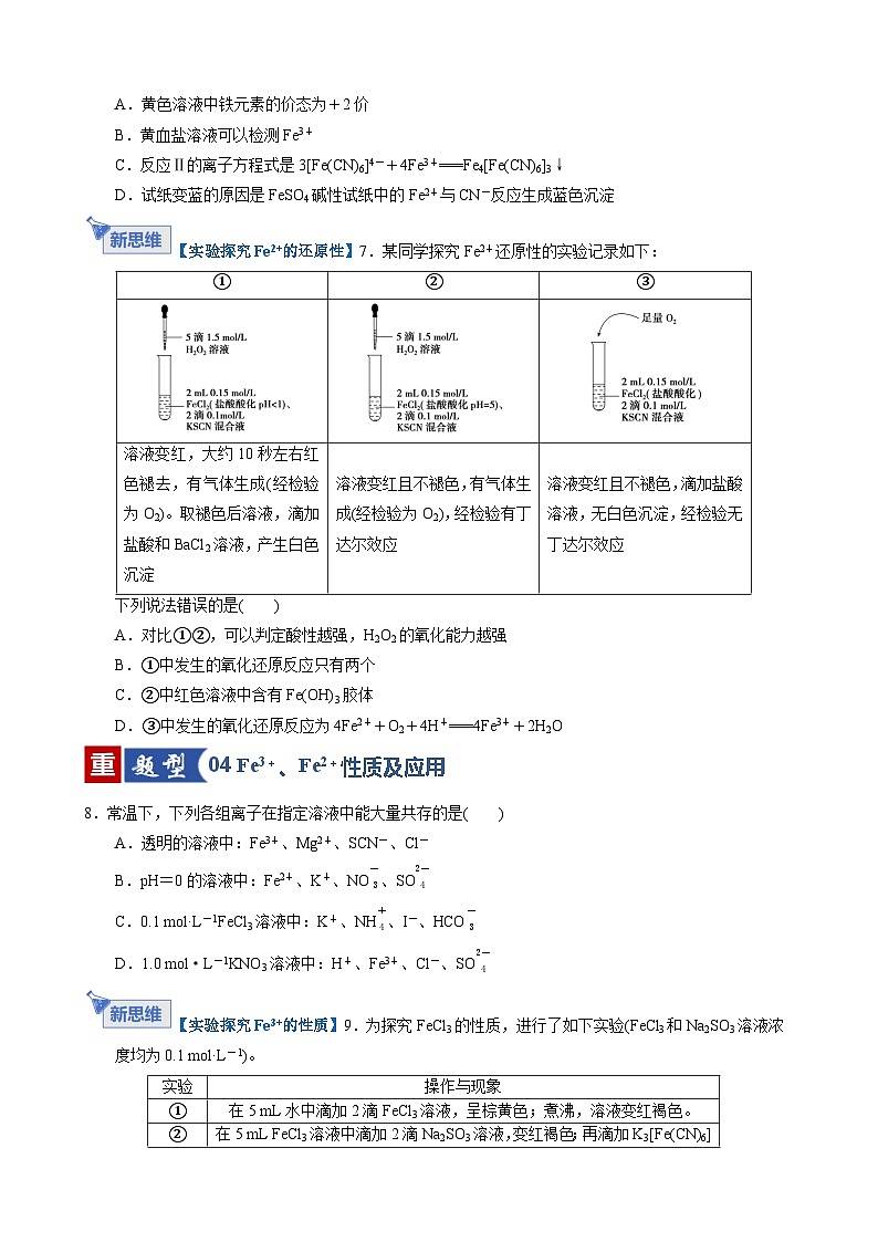 第02讲 铁及其重要化合物（专项训练）（天津专用）（原卷版）第3页