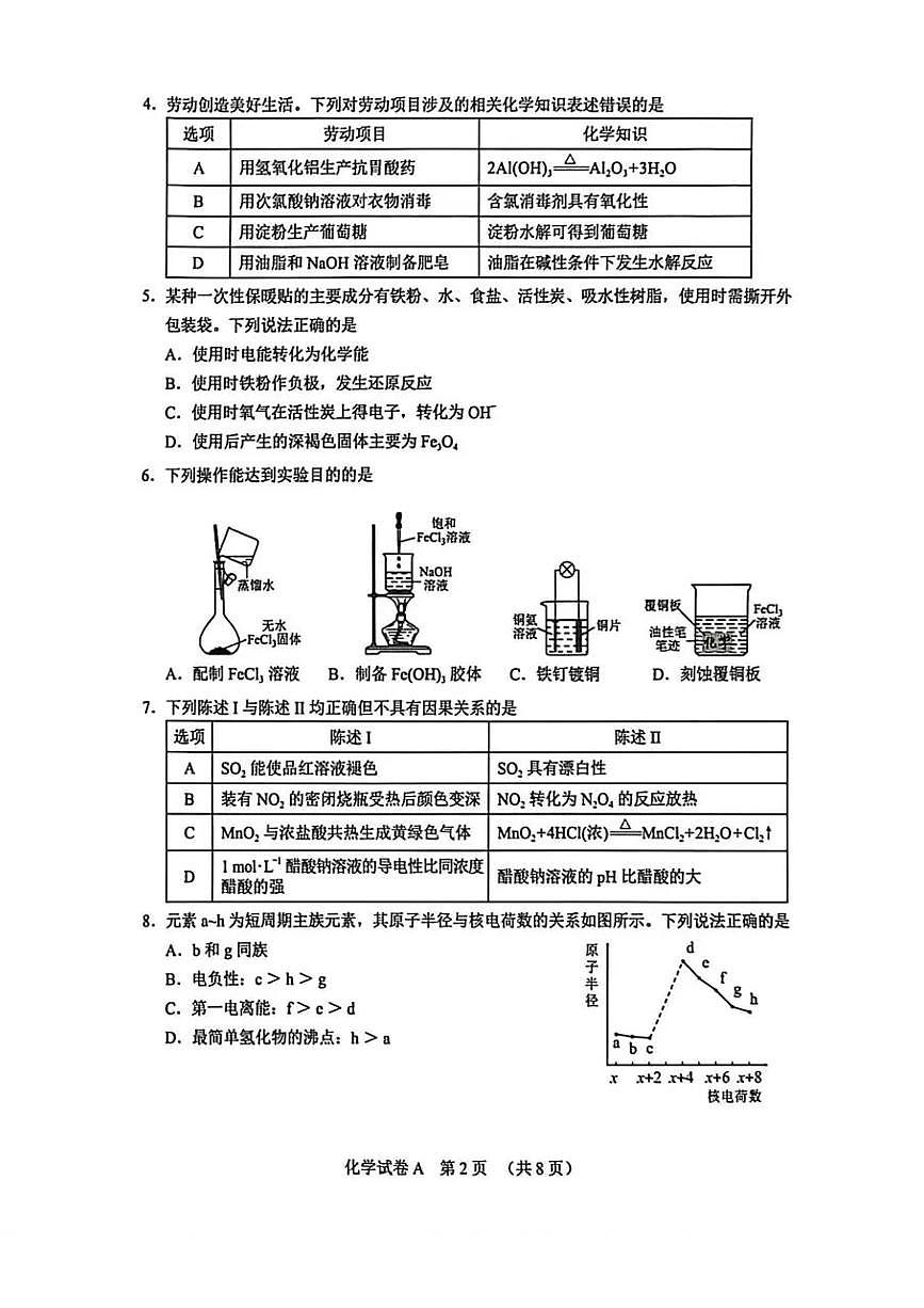 广东省广州市2026 届下学期高三一模综合测试（一）化学试题+答案第2页