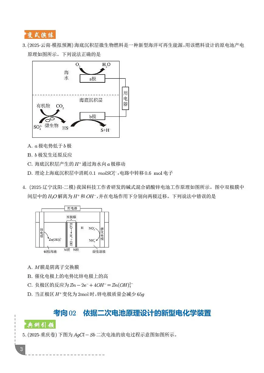 新型电化学装置分析 （全国通用）（学生版）第3页